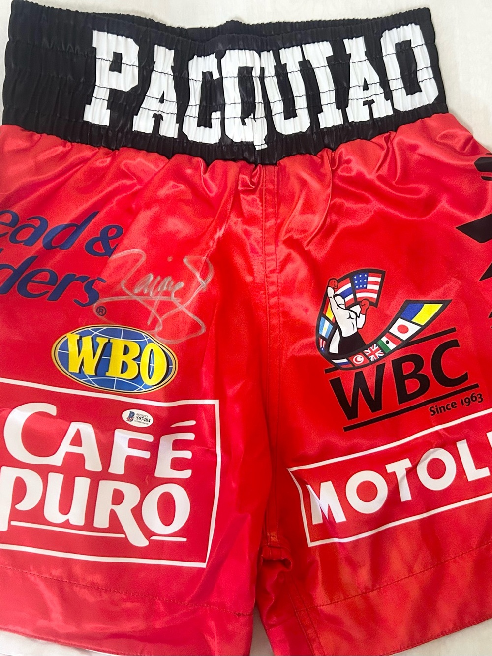 Manny Pacquiao Autographed Boxing Trunks Beckett COA